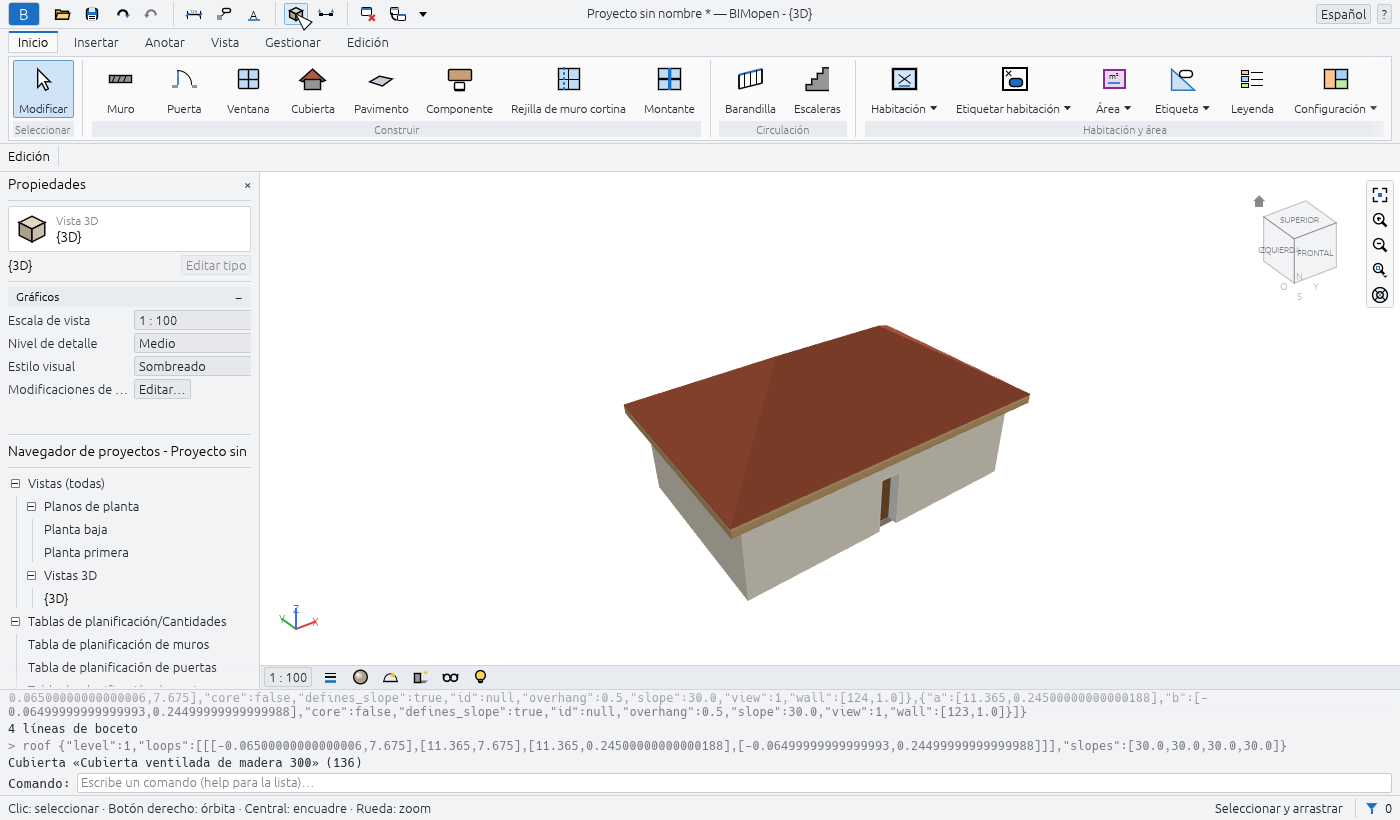 La primera casa en la vista 3D